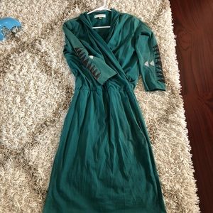 Synergy organic cotton 1/4 sleeve scrunch dress